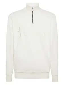 Куртка с воротником на молнии и вышитым логотипом Billionaire, белый