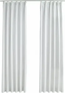 Плотные шторы с крючками, 2 шт., серо-белые, 140x225 см vidaXL