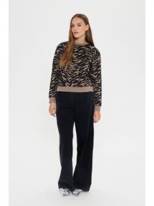 SAINT TROPEZ Вязаный свитер ZagnaSZ прямого кроя, черный с градиентной окраской