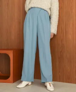 Брюки с запахом и складками