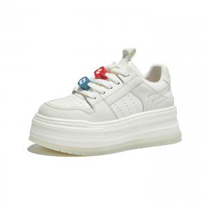 Износостойкие женские скейтерские кеды Low Top POOQ, бежевый