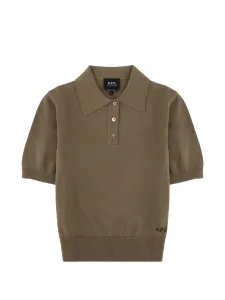Рубашка поло на пуговицах A.P.C., коричневый