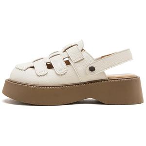 Римские сандалии женские AGSDON 4.5 см, бежево-черные