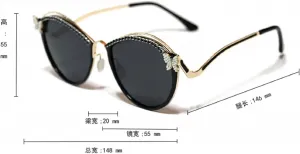 Солнцезащитные очки Melrose, круглые, для женщин, модные, со стразами, летние, с защитой от УФ-излучения UV400, модель Z1907, C6