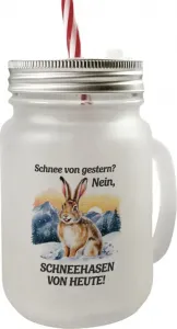 Стакан для питья с ручкой и крышкой "Веселый снежный кролик" speecheese