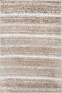 Ковер SAFAVIEH, 161 x 229 см,  Border & Stripe Shag Collection, Beige & Ivory, современный дизайн, плюшевый, идеален для помещений с высокой проходимостью в гостиной, спальне, столовой (BSP252B-5)