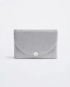 Блестящая праздничная сумка с бисером и магнитной застежкой, трансформируемая в сумку через плечо Parfois, серебряный