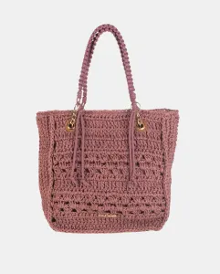 Сумка-тоут из натурального волокна с молнией Kbas, розовый