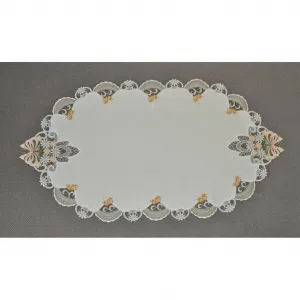 Вышивки Плауэн Скатерть-путь Скатерть-путь с бабочкой Плауэнское кружево, Сделано в Германии Stickereien Plauen, зеленый/желтый/белый