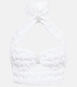 Топ из хлопковой смеси с вырезом халтер The Mannei, белый