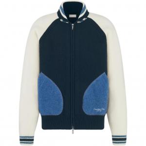 Кардиган с молнией и панелями Homme DIOR, синий белый