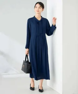 Платье с бантом и складками Avv, цвет Navy