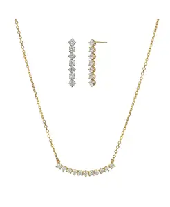 Комплект из колье и серег Josephine Tennis из стерлингового серебра с позолотой 18 карат Bearfruit Jewelry, gold