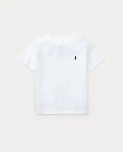 Белая хлопковая футболка для мальчика Polo Ralph Lauren