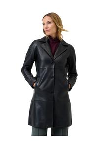 Классическое кожаное пальто Marzia с застежкой на пуговицы Ricano, черный