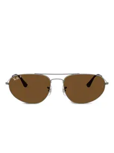 Солнцезащитные очки в овальной оправе Ray-Ban, серебряный