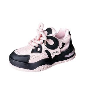Износостойкие, противоскользящие, противоударные, низкие кроссовки для детей и подростков Peter pan, черный/розовый