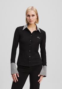 Блузка на пуговицах TAILORED KARL LAGERFELD, черный