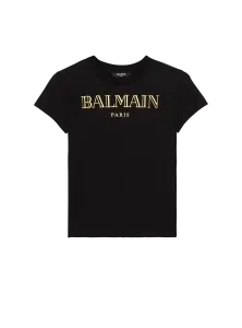 Футболка с винтажным принтом Balmain, черный