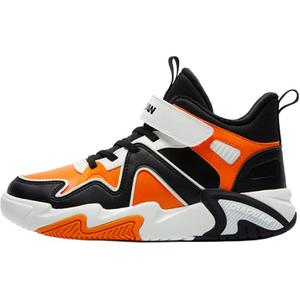 Детские кроссовки для скейтбординга Anti-Kick Warmth Mid Top для подростков QIAODAN, черный/оранжевый
