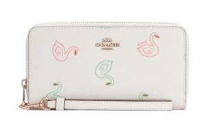 Кожаный клатч-кошелёк женский белый COACH