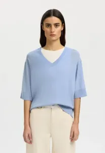 Базовая футболка с v-образным вырезом slfthea Selected, Cashmere Blue
