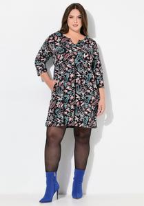 Платье Ulla Popken FLORAL PAISLEY PRINT 3/4 SLEEVE, Black