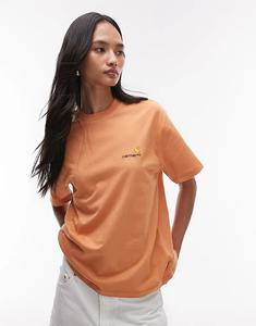 Футболка Carhartt WIP American Script оранжевого цвета