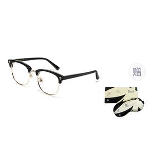 Оправы для очков пластиковые и металлические овальные унисекс MUJOSH, черный золото