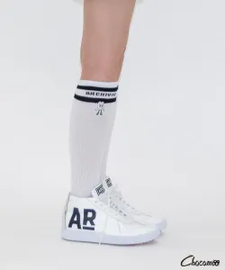 Вышитые высокие носки Archivio, цвет White(090)