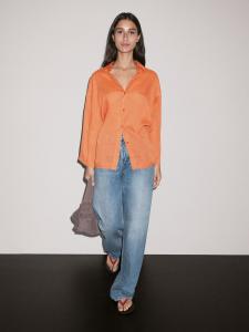 Рубашка большого размера из смеси рами Massimo Dutti, Russet