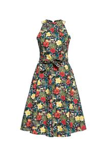 Летнее платье с гавайским цветочным узором QUEEN KEROSIN, черный