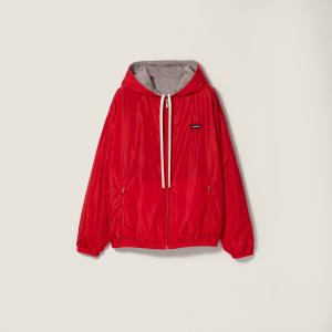 Двусторонний блузон из технической ткани и джерси MIU MIU, красный/серый