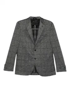 Текстурированный пиджак с двумя пуговицами KARL LAGERFELD, серый