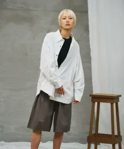 Рубашка-куртка из хлопчатобумажной саржи с карманом Colony 2139, цвет White