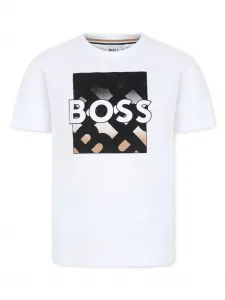 Футболка с логотипом BOSS Kidswear, белый