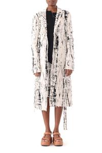 Жаккардовое пальто с принтом и однобортной застежкой Jason Wu, белый