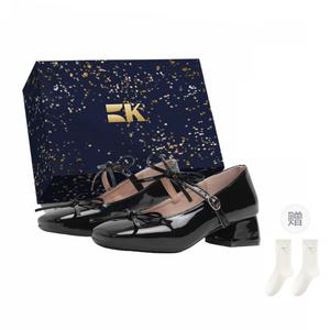 Boldi Kuki Женские туфли Мэри Джейн на массивном каблуке черные, цвет Black