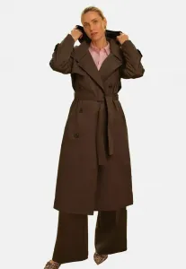 Стеганый тренчкот с капюшоном, стандартного кроя. Love & Roses, Chocolate Brown