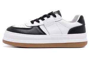 Женские низкие кеды для скейтборда бело-черные C°BANNER