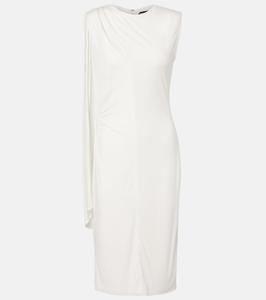 Платье миди из крепового джерси с вырезом Tom Ford, Chalk
