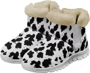 Женские зимние ботинки JoyLamoria Red Mushroom Moon с красным грибным узором, утепленные, с меховой подкладкой, на липучке, легкие, до середины голени, для прогулок на открытом воздухе