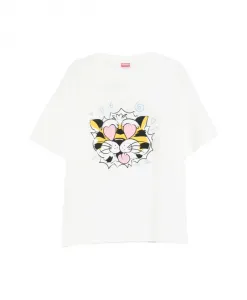 Футболка оверсайз с изображением дикого тигра Kenzo, белый