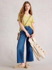 Футболка Nadia с цветочным принтом и круглым вырезом White Stuff, Yellow/Multi