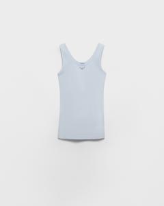 Вязаный топ в рубчик Prada, небесно-голубой