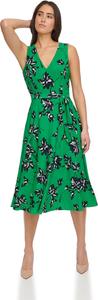 Женское платье миди Tommy Hilfiger без рукавов с V-образным вырезом и завязкой на талии, Jolly Green Multi