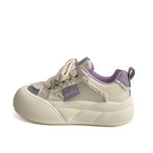 City camel Дышащие женские скейтерские кеды без подкладки серо-фиолетовые, цвет Gray and Purple Unlined Shoes