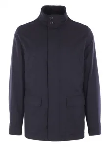 Шерстяное пальто на пуговицах Zegna, синий