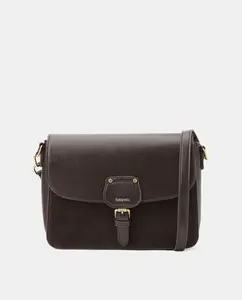 Кожаная сумка-мессенджер с пряжкой Tintoretto, шоколадный