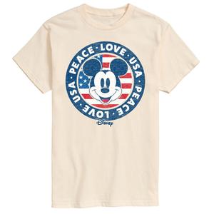 Мужская футболка Disney's Mickey Mouse с рисунком Peace Love USA Americana